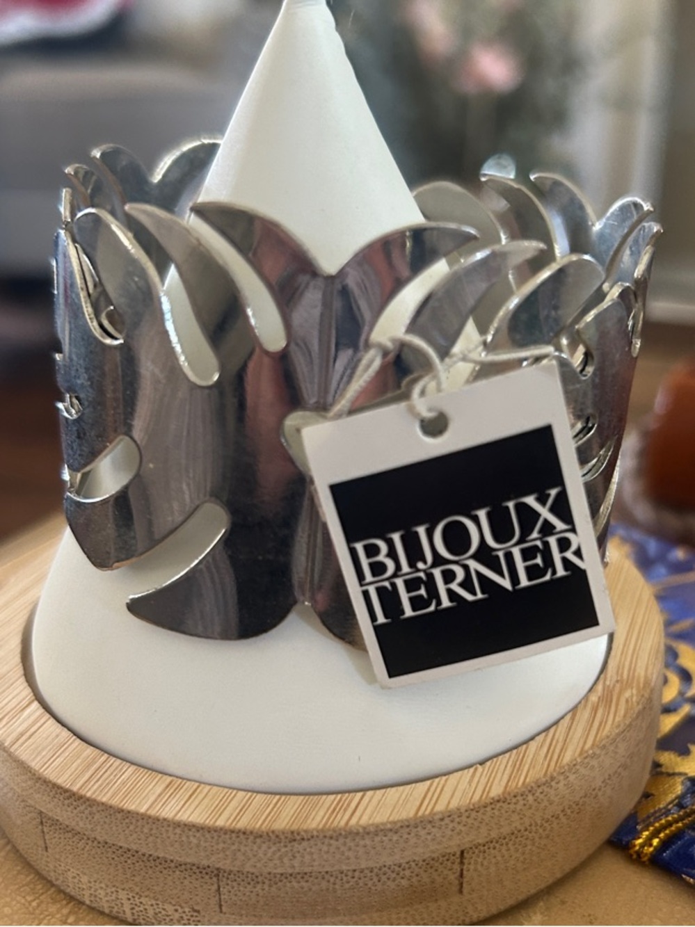 Bijoux Terner Silver Leaf Cutout Cuff Bracelet